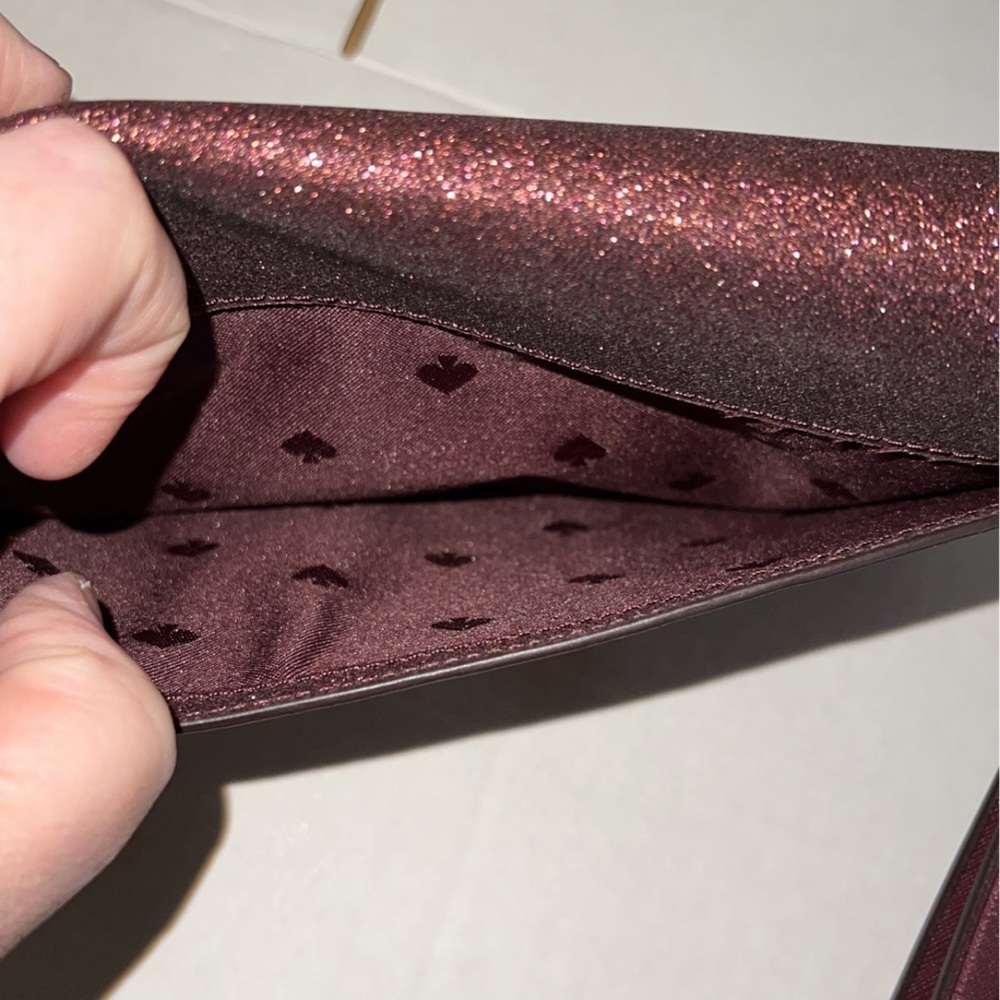 Kate Spade Burgundy Glitter Wristlet Wallet - Picture 12 of 12